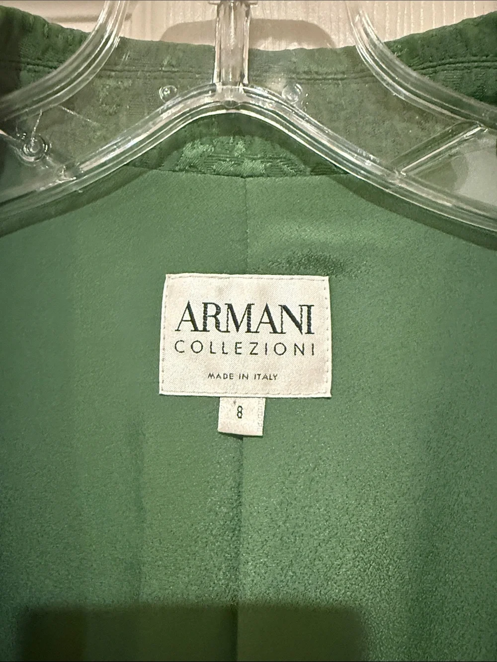 Armani Collezioni Emerald Green Textured Floral Blazer